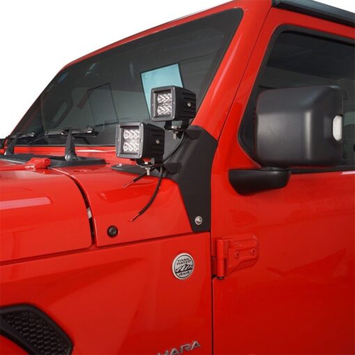 Jeep Wrangler JL Dual LED Light Hood Mounting Brackets Thumbnail