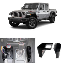 Gear Shifter Console Side Storage Box Auto Transmission Side Organizer Side Phone Card Holder Manual Tray for Jeep Wrangler JL 18 19 for Gladiator JT 18 19 20 (5)